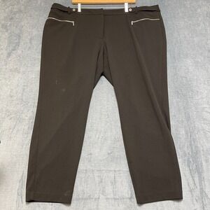 Calvin Klein Ankle Pants Womens 22W Plus Gray High Rise Straight Leg Outdoor